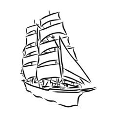 vector illustration of a ship