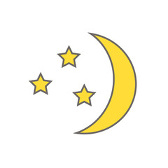  Moon and stars.Vector