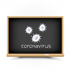coronavirus quarantine draw on chalkboard