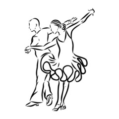 Fototapeta na wymiar couple of latin dancers