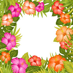 Tropical floral frame