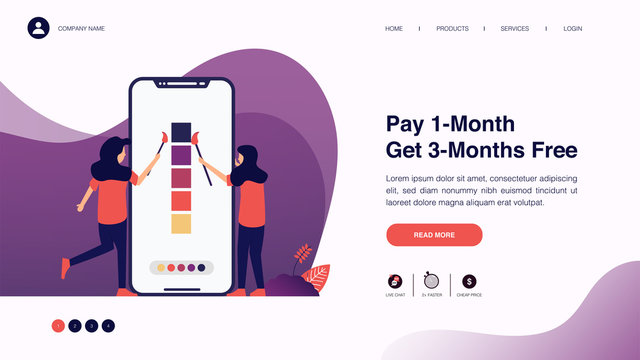 Web page design with business or finance concept for website and mobile website development. Website template design vector illustration. Able to edit or customize.