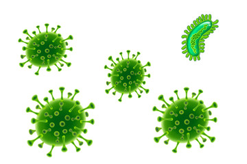  Viruses that endanger life. Coronavirus from china. Virus illustration.