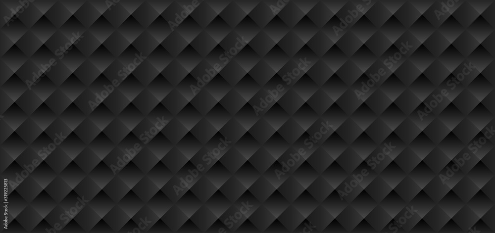 Poster black modern volumetric texture. vector geometric seamless pattern.