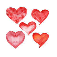 Watercolor illustration of a red heart. Valentine's Day. Hand-drawn and suitable for all types of design.