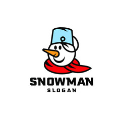 Snowman character logo design