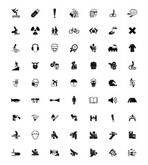 Warning signs,industrial hazards icon labels Sign Isolated on White Background,Vector Illustration