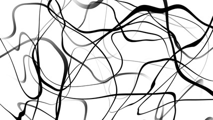 Obraz premium Black and white curve wave line abstract background.