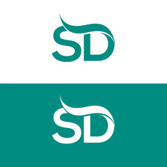 SD letter logo design, SD icon design