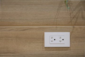 Plug Socket on the Wall with Pastel Background/Flower