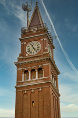 Clock Tower with Satellite Dish