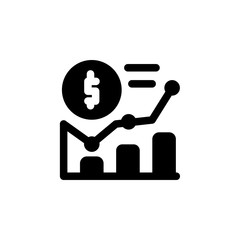 finance icon, statistic icon design solid style. Perfect for application, web, logo and presentation template
