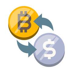 crypto exchange isolated flat vector icon