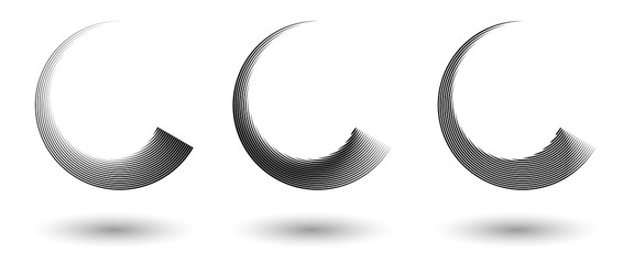 Round icon with lines. Spiral vector illustration. Abstract geometric shape.