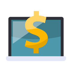 online business isolated flat color icon