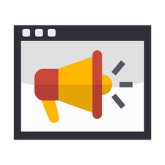 eCommerce marketing isolated flat color icon