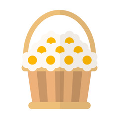 flower basket isolated flat color icon