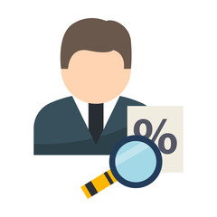 tax consultant isolated flat color icon