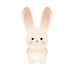 Cartoon funny cute hare, rabbit isolated on white background. Easter bunny, funny cute hare, rabbit. Can be used for t-shirt print, kids wear fashion design, baby shower invitation card