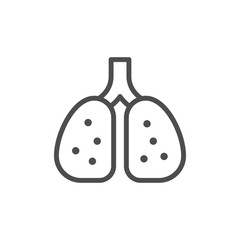 Lung pollution line outline icon