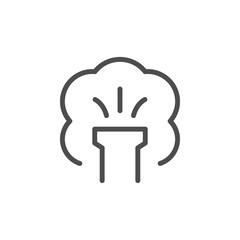 Obraz premium Smoke pollution line outline icon