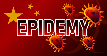 Virus attack on China - viruses or bacteria threat, medical industry concept