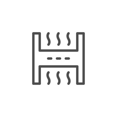 Industrial air filter line outline icon
