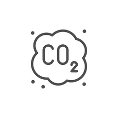 Carbon dioxide cloud line icon