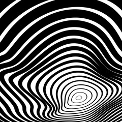 Black and white background. Optical illusion. Abstract geometric vector illustration for your design
