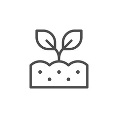 Plant and soil line outline icon