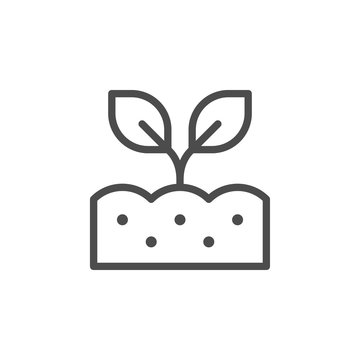 Plant And Soil Line Outline Icon
