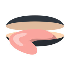 oyster flat color vector icon