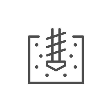 Soil drilling line outline icon