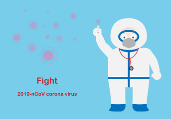 Concepts of doctor holding vaccine against 2019 corona virus
