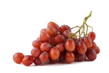 Red grape isolated over white background.