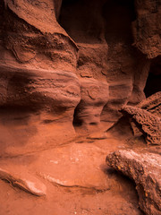 General view of the reddish caves of Can Riera very similar to the Antelope canyon.