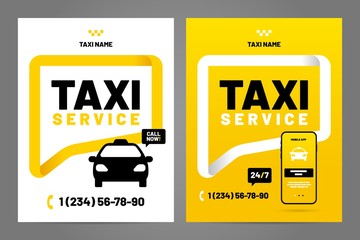 Vector layout design template for taxi service. - obrazy, fototapety, plakaty