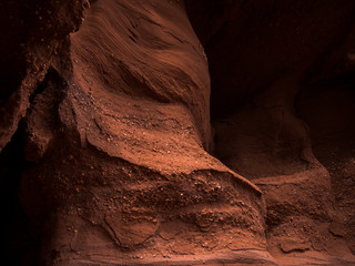 General view of the reddish caves of Can Riera very similar to the Antelope canyon.