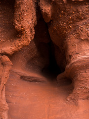 General view of the reddish caves of Can Riera very similar to the Antelope canyon.