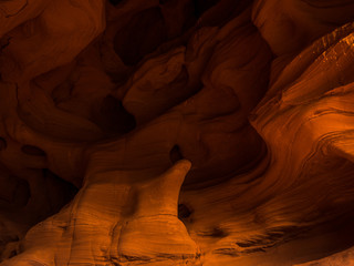 General view of the reddish caves of Can Riera very similar to the Antelope canyon.