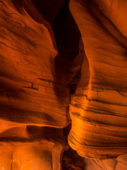 General view of the reddish caves of Can Riera very similar to the Antelope canyon.
