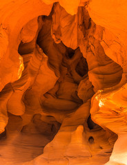 General view of the reddish caves of Can Riera very similar to the Antelope canyon.