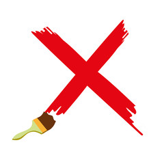 paint ,brushes, and crosses