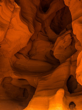 General view of the reddish caves of Can Riera very similar to the Antelope canyon.