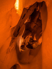 General view of the reddish caves of Can Riera very similar to the Antelope canyon.