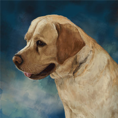 illustration painting of the dog , Drawing ,Hand drawn home pet.digital art style - 319241267