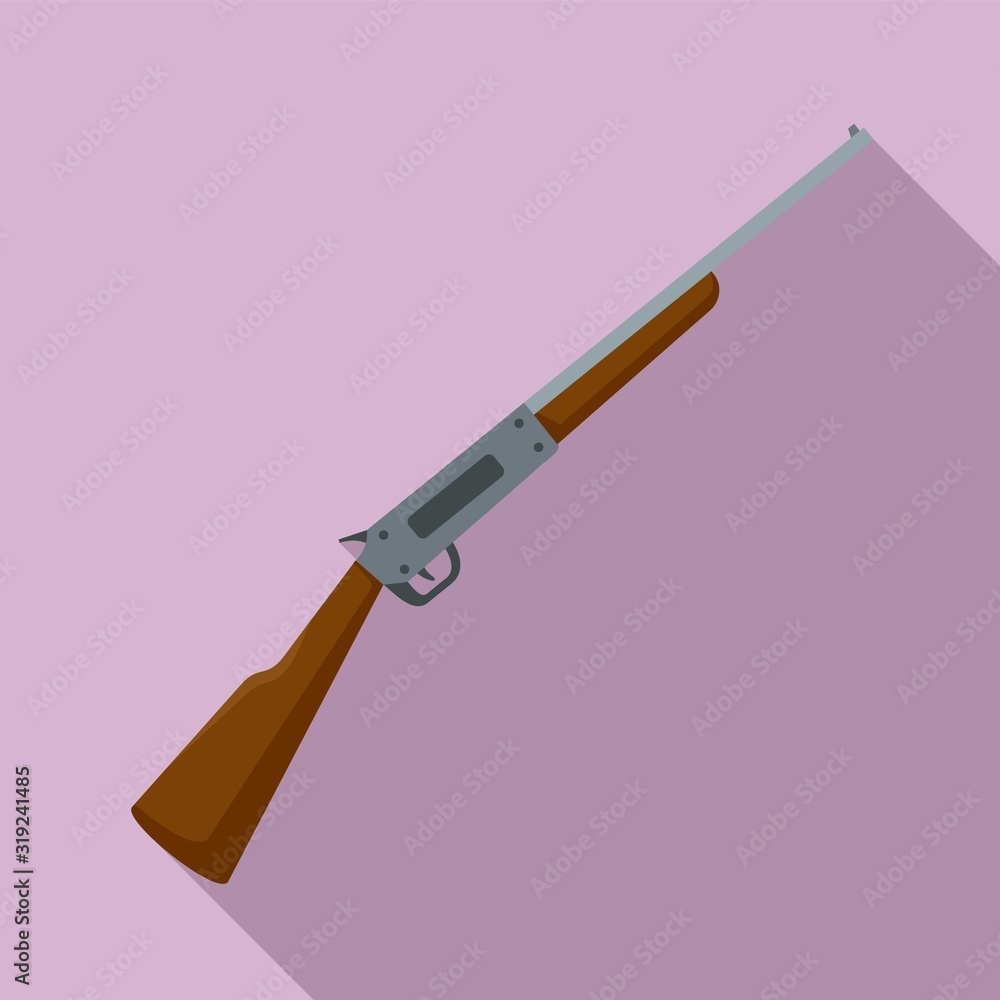 Sticker rifle icon. flat illustration of rifle vector icon for web design