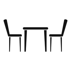 Cafe table chair icon. Simple illustration of cafe table chair vector icon for web design isolated on white background