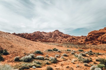 Beautiful sunny day in  Valley of fire State park in Nevada