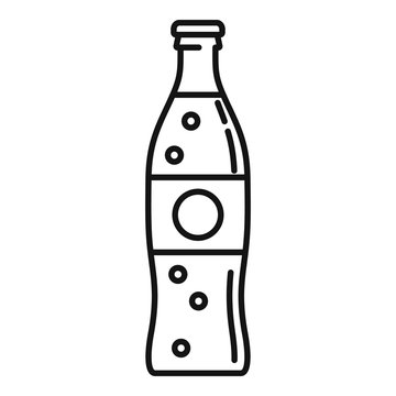 Cola bottle icon. Outline cola bottle vector icon for web design isolated on white background